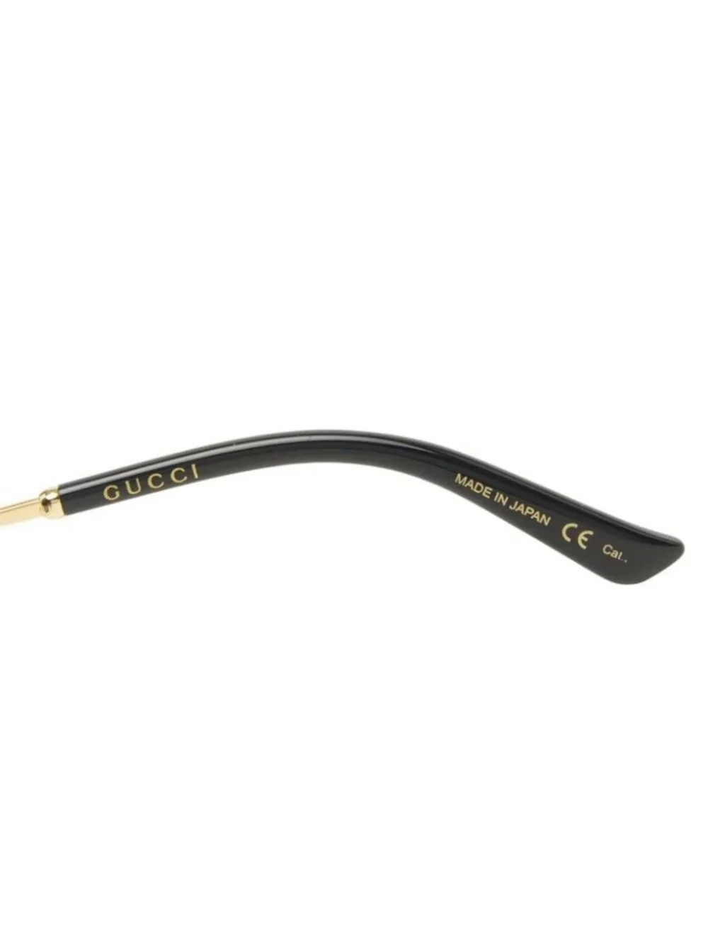Gucci Interlocking Sunglasses Black Gold Acetate Eyewear